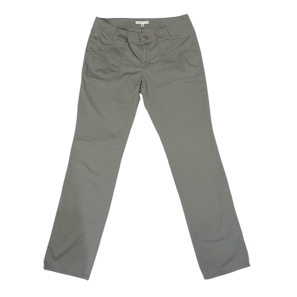 CAbi Pants Sideline Straight Leg Gray Mid-Rise Sz 8